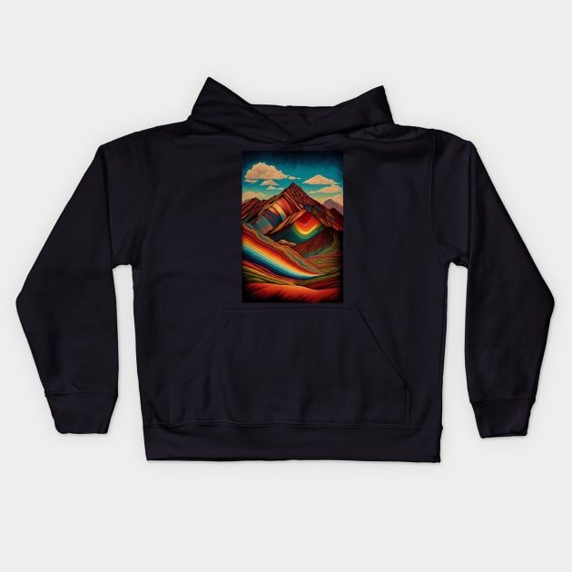 Rainbow Mountains Kids Hoodie by TheJadeCat